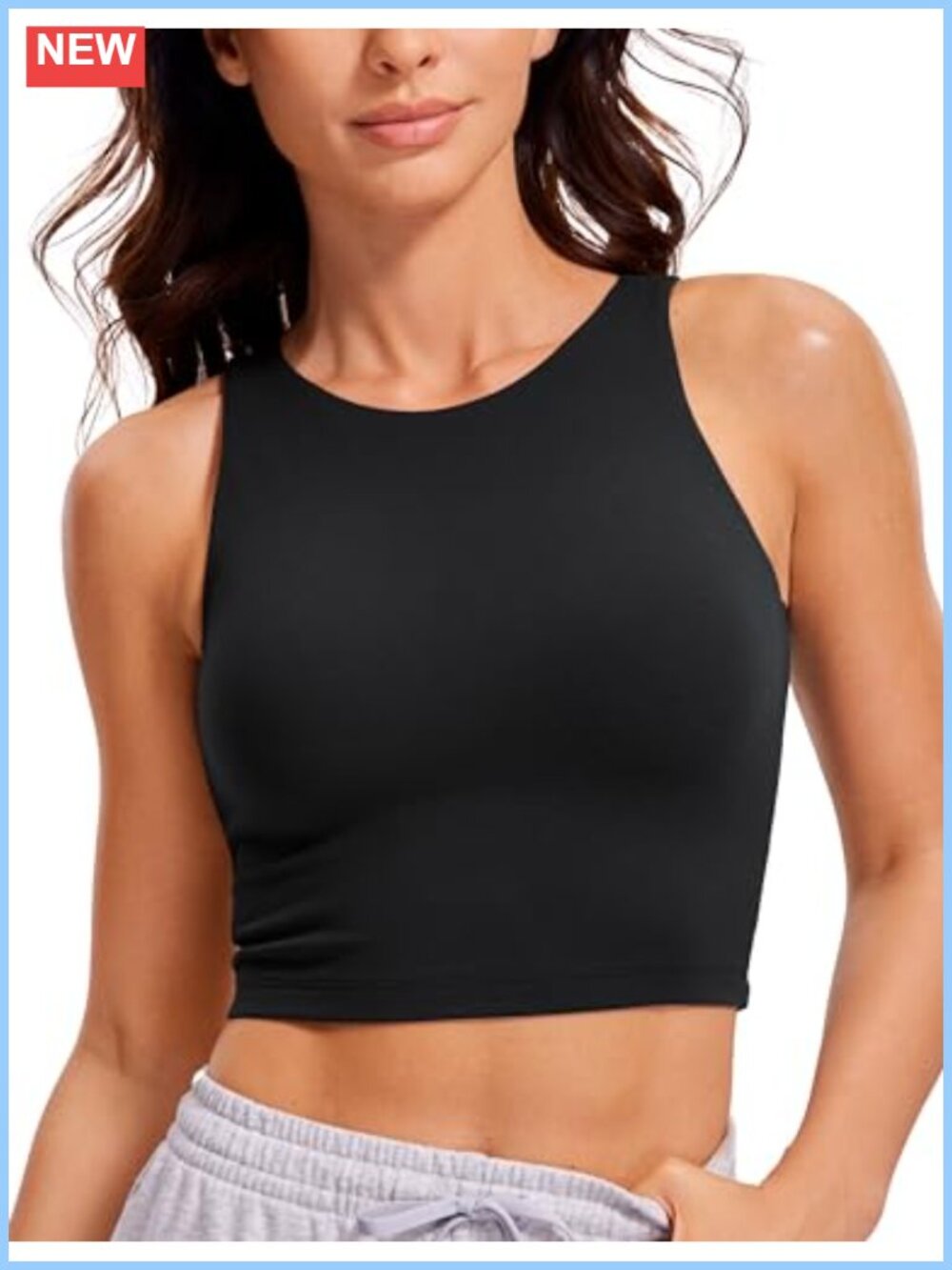 CRZ YOGA Butterluxe Double Lined Crop Tank Top Racerback
